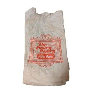 Super Duper Markets The Pastry Pantry Paper Bag White Vintage Buffalo Western NY